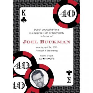 Casino Poker Vegas Birthday Party Printable Invitation Red To for measurements 950 X 950