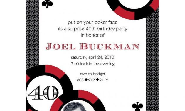 Casino Poker Vegas Birthday Party Printable Invitation Red To for measurements 950 X 950