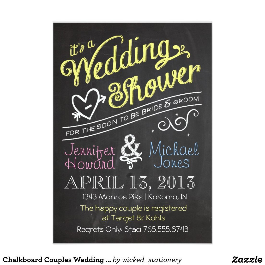 Chalkboard Couples Wedding Shower Invitation Chalkboard Bridal pertaining to dimensions 1104 X 1104