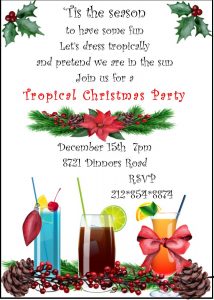 Christmas Holiday Tropical Party Invitations 2018 with regard to proportions 750 X 1050
