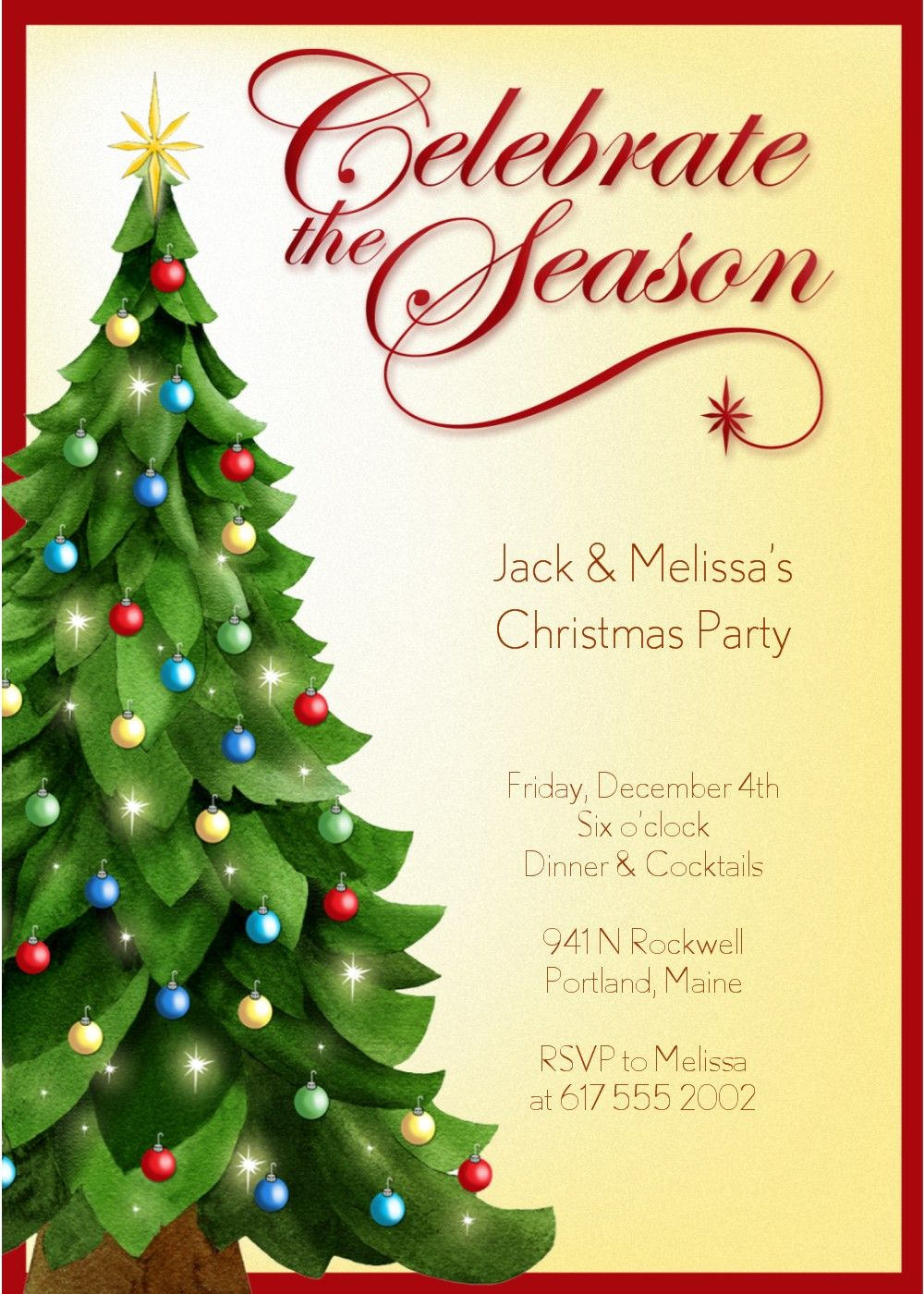 Christmas Party Invitation Template Party Stuff Christmas within measurements 1000 X 1400