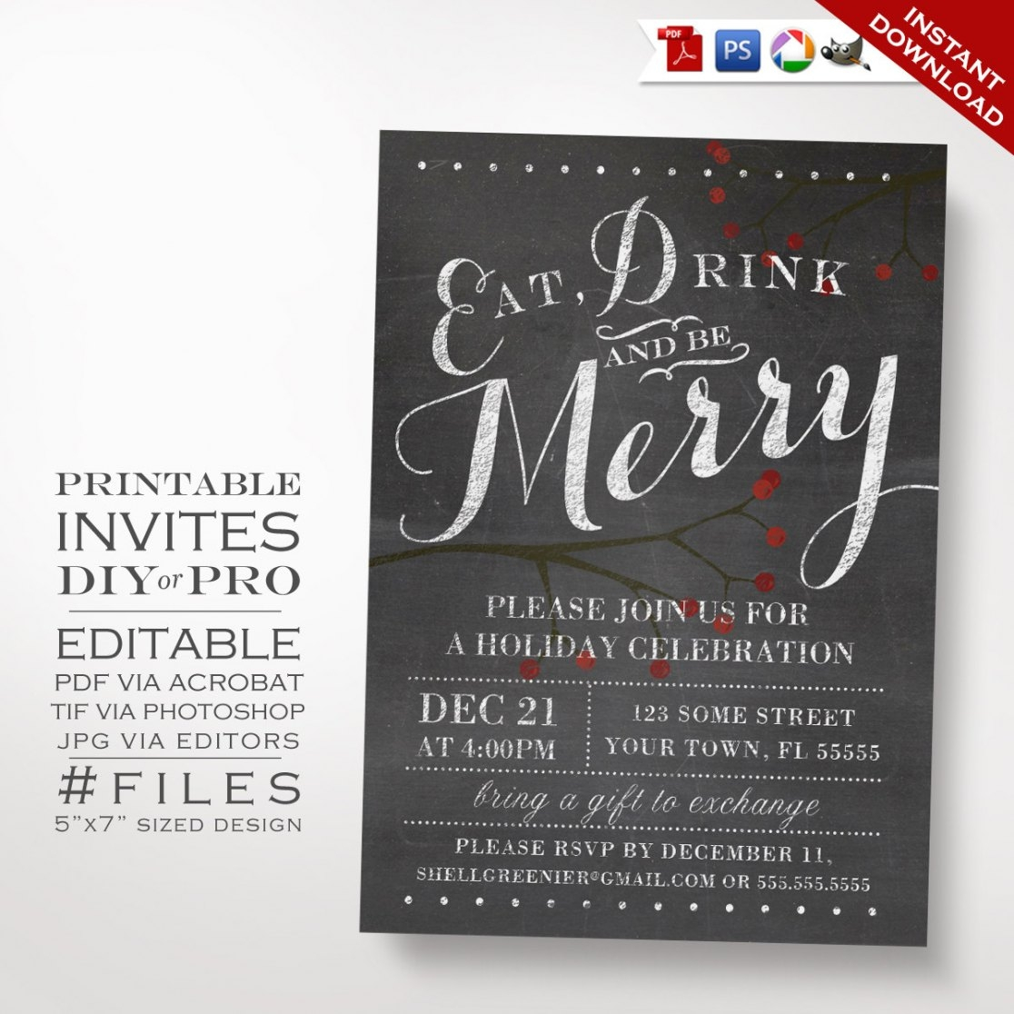 Christmas Party Invitation Template Psdchristmas Template throughout sizing 1116 X 1116