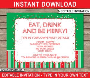 Christmas Party Invitations Template Holiday Party for size 1300 X 1126