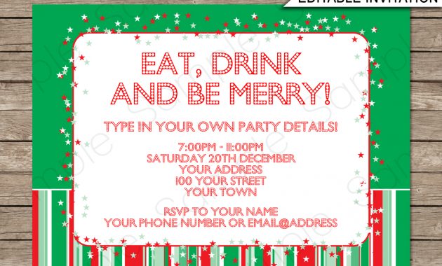 Christmas Party Invitations Template Holiday Party for size 1300 X 1126