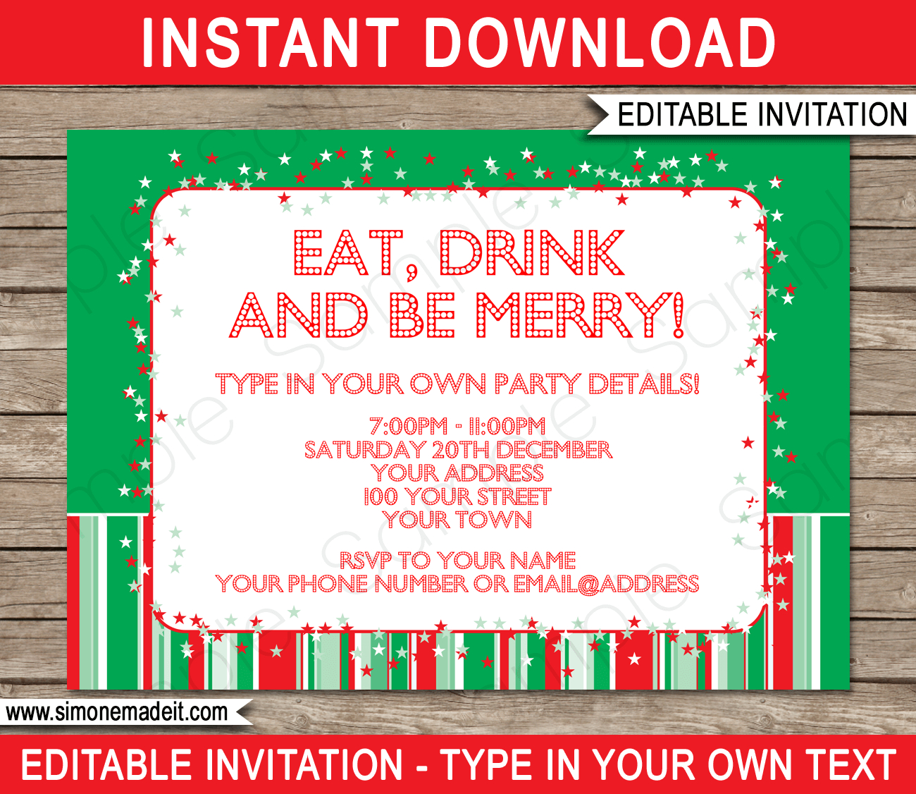 Christmas Party Invitations Template Holiday Party for size 1300 X 1126