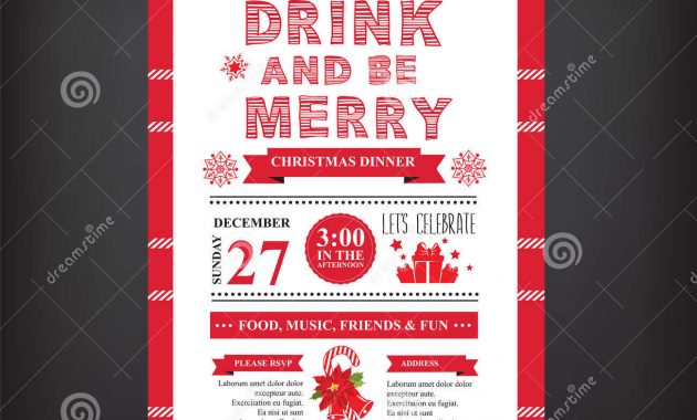 Christmas Restaurant And Party Menu Invitation Stock Vector within sizing 1300 X 1390