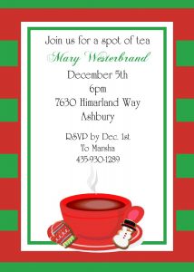 Christmas Tea Party Invitations 2018 throughout sizing 750 X 1050