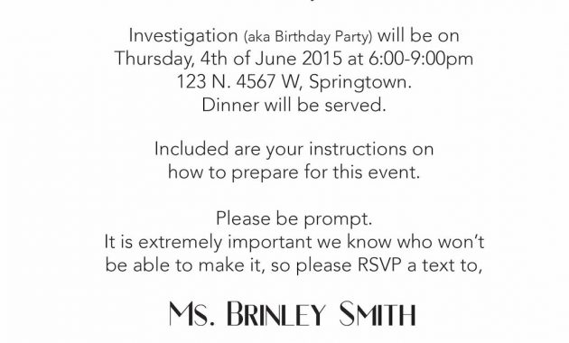 Client Work Murder Mystery Birthday Party Designs Tiffanyco throughout dimensions 1061 X 1600