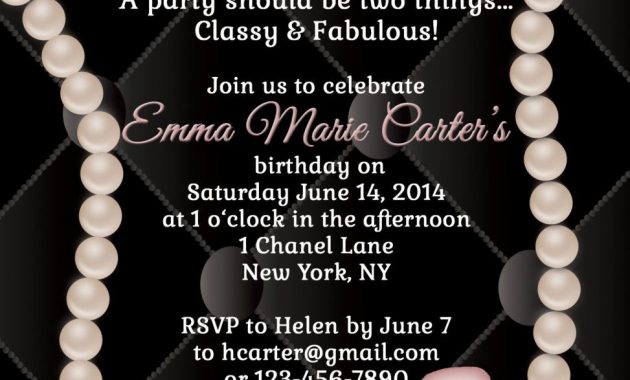 Coco Chanel Invitation Templates Google Search Sweet 16 In 2018 throughout size 973 X 1500