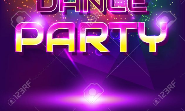 Colorful Flyer For Dance Party Invitation Template With Shiny with proportions 937 X 1300