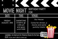 Cool Black And White Movie Themed Birthday Party Invitation Design with sizing 1600 X 1143