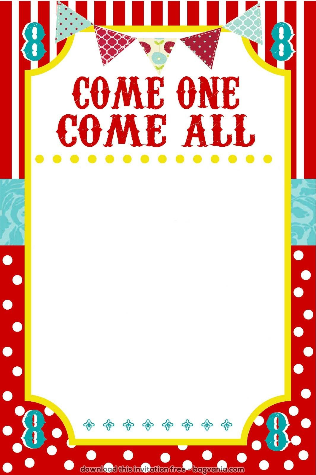 Cool Free Carnival Birthday Invitations Invites In 2018 intended for proportions 1065 X 1600
