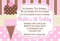 Cool Free Template Ice Cream Birthday Party Invitations Bagvania within proportions 2100 X 1500