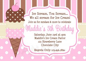 Cool Free Template Ice Cream Birthday Party Invitations Bagvania within proportions 2100 X 1500