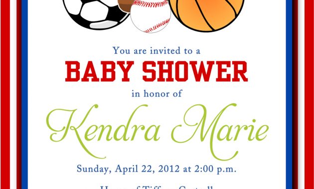 Cool Free Template Sport Themes Ba Shower Invitations Bagvania inside size 1145 X 1600