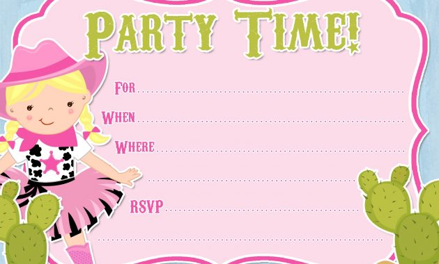 Cowgirl Party Invitations Cowgirl Party Invitations With Inspiring regarding measurements 1600 X 1143