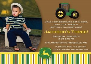 Create Own John Deere Birthday Invitations Modern Templates More for measurements 1500 X 1071