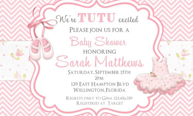 Create Tutu Ba Shower Invitations Templates Invitstiond Own for proportions 1500 X 1071