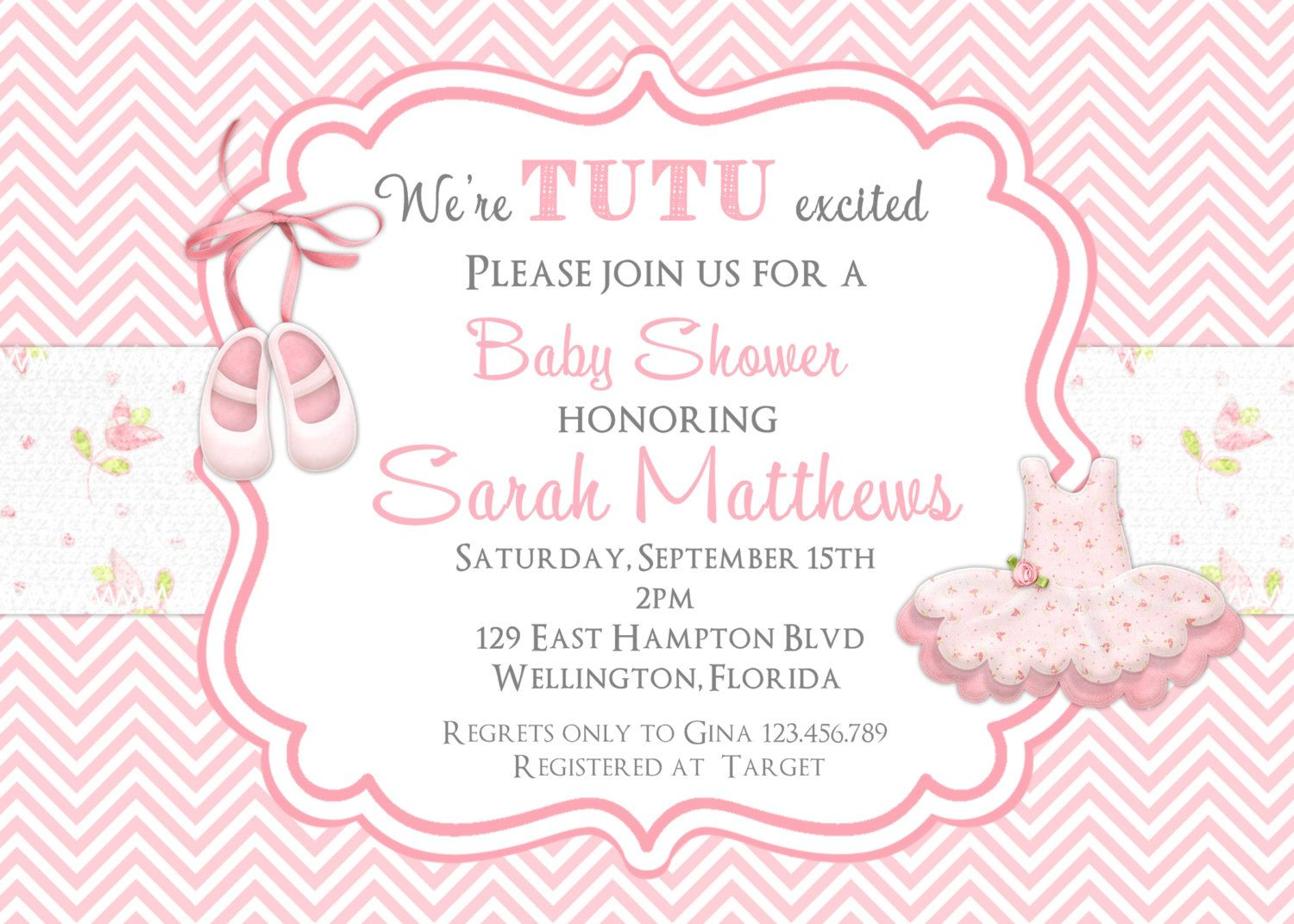 Create Tutu Ba Shower Invitations Templates Invitstiond Own for proportions 1500 X 1071