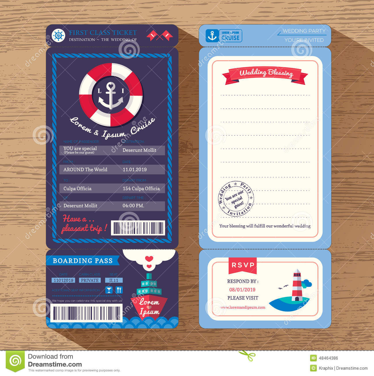 Cruise Ship Boarding Pass Ticket Wedding Invitation Template Stock pertaining to dimensions 1300 X 1309