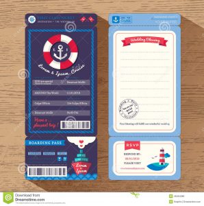 Cruise Ship Boarding Pass Ticket Wedding Invitation Template Stock regarding dimensions 1300 X 1309