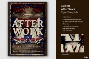 Cuban After Work Flyer Template in proportions 1160 X 772