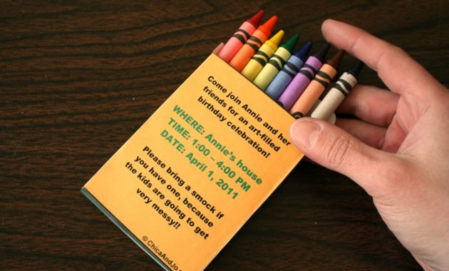 Custom Crayon Box Invitation Chica And Jo with dimensions 1200 X 800