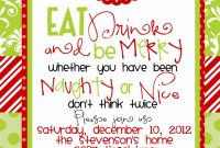 Custom Designed Christmas Party Invitations Eat Drink And Be Merry pertaining to dimensions 1071 X 1500