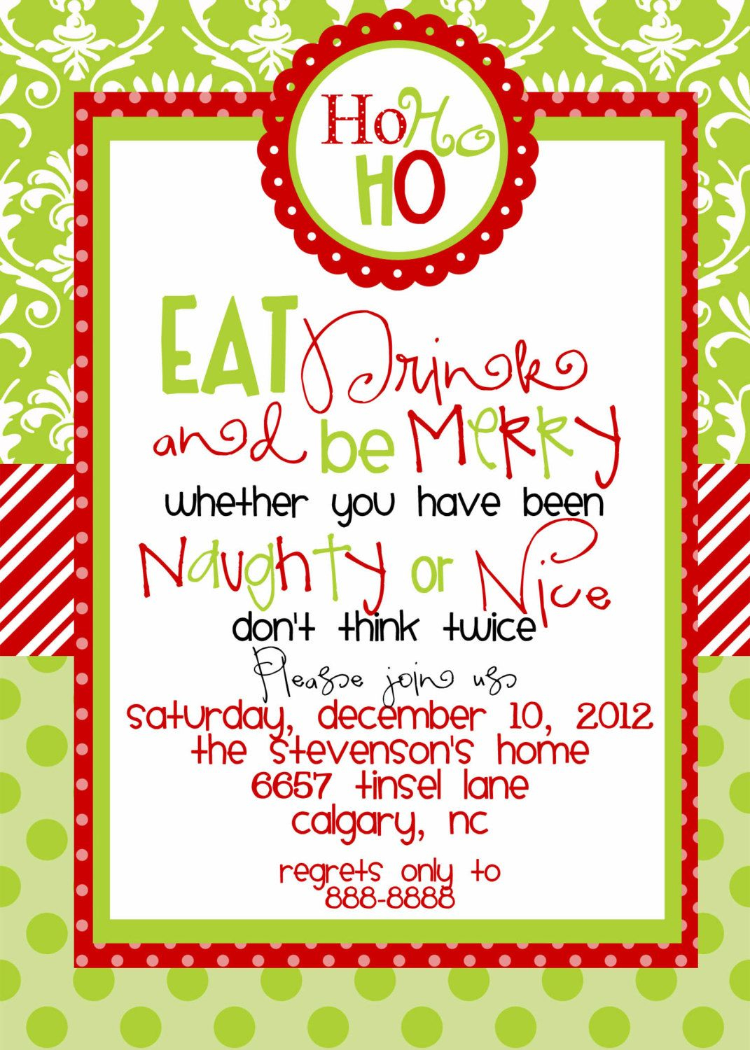 Custom Designed Christmas Party Invitations Eat Drink And Be Merry pertaining to dimensions 1071 X 1500