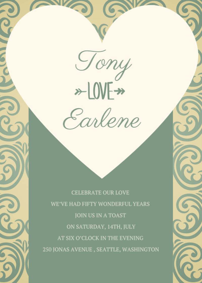 Cute Heart Illutration Wedding Invitation Free Template Wedding pertaining to size 800 X 1120