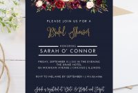 Digital 4x6 Fall Theme Bridal Shower Invitation Dark Navy Blue pertaining to sizing 2500 X 2500