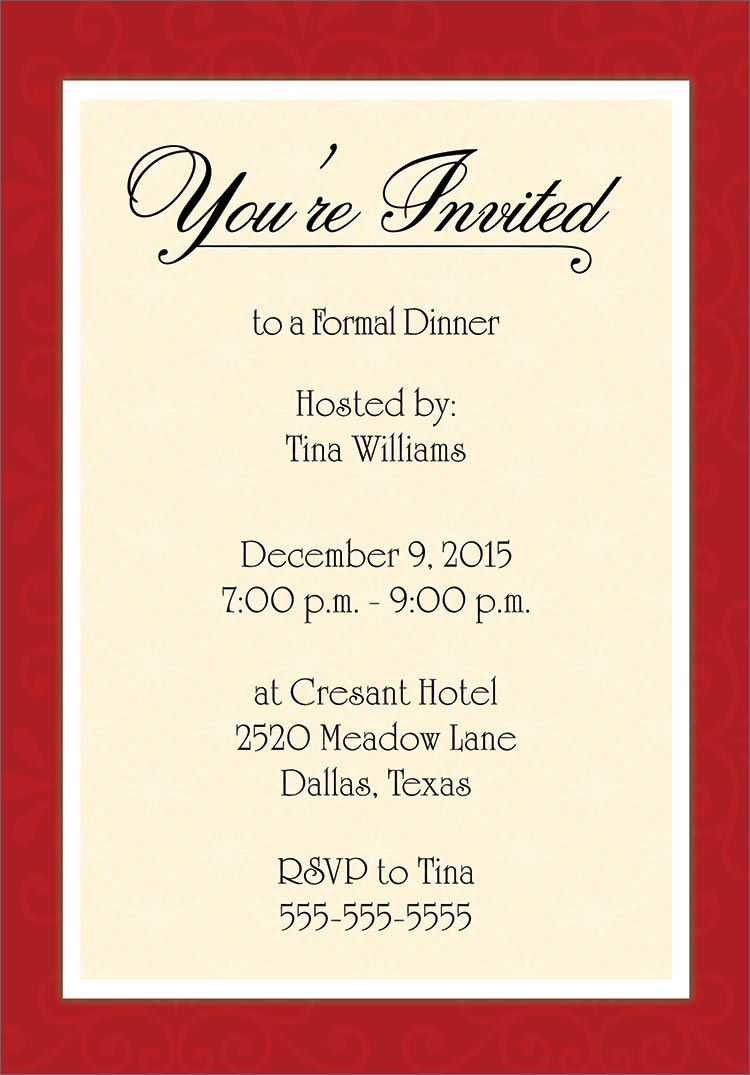 Dinner Invitation Template Free Places To Visit Invitations intended for proportions 750 X 1075