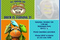 Dinosaur Train Invitation Template with regard to measurements 1050 X 750