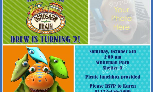 Dinosaur Train Invitation Template with regard to measurements 1050 X 750