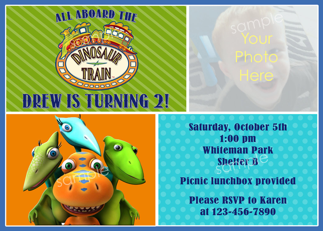 Dinosaur Train Invitation Template with regard to measurements 1050 X 750