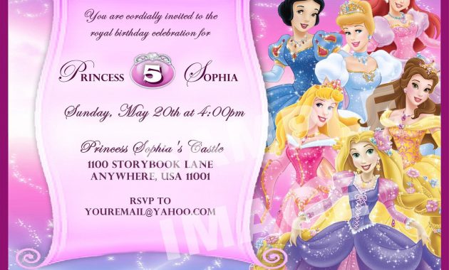 Disney Princess Birthday Invitation Card Maker Free Ba Shower In within measurements 1500 X 1201