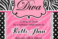 Diva Invitation Template 1500 Wwwfacebookuprintinvitations inside dimensions 1500 X 2100