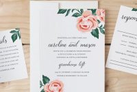 Diy Wedding Invitation Template Colorful Floral Word Or Pages pertaining to measurements 900 X 899