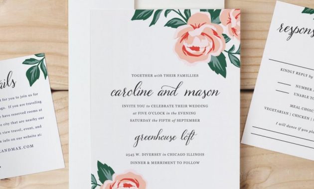 Diy Wedding Invitation Template Colorful Floral Word Or Pages pertaining to measurements 900 X 899