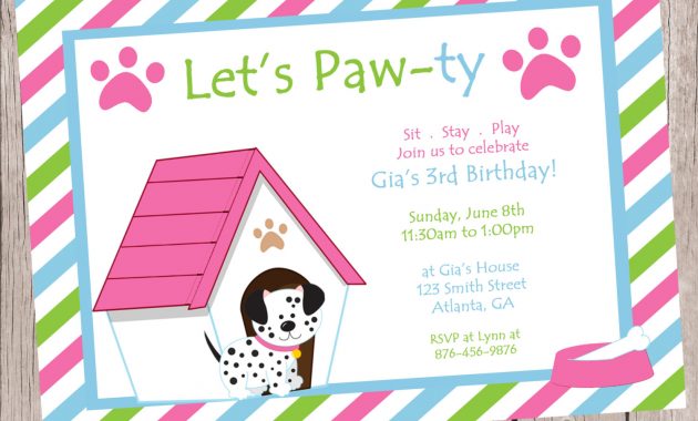 Dog Birthday Party Invitations Dog Birthday Party Invitations For for proportions 1500 X 1200