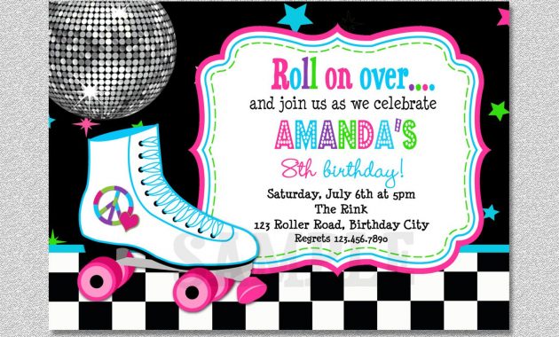 Download Free Template Free Printable Roller Skating Birthday Party for dimensions 1500 X 1071