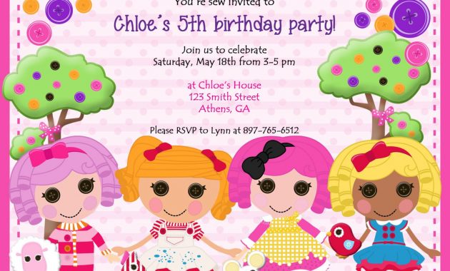 Download Now Free Lalaloopsy Birthday Invitations Bagvania pertaining to size 1500 X 1071