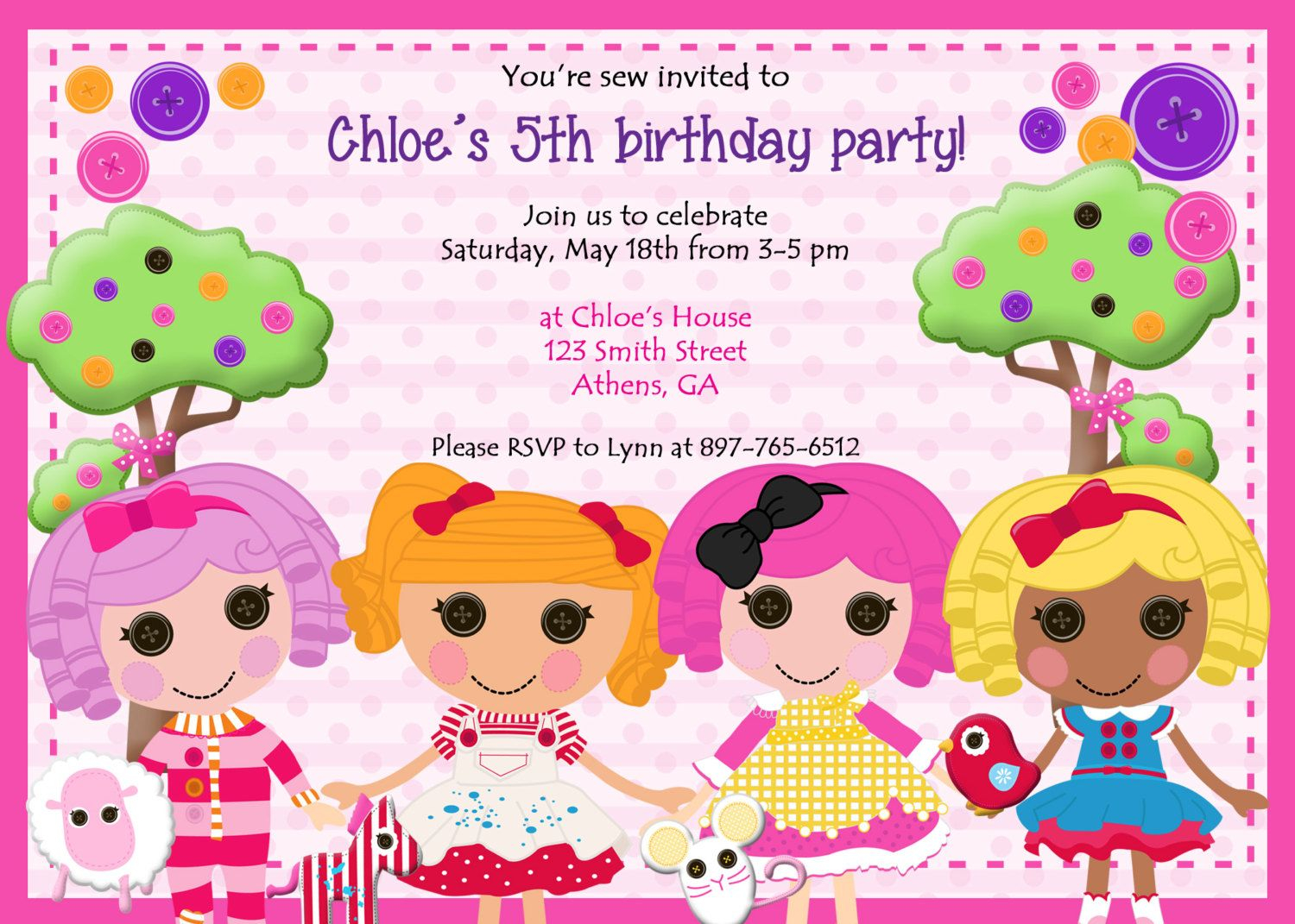 Download Now Free Lalaloopsy Birthday Invitations Bagvania pertaining to size 1500 X 1071