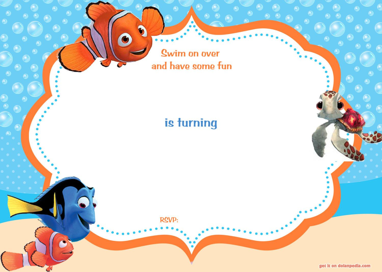 Download Now Free Template Free Printable Finding Nemo Birthday in proportions 1500 X 1071