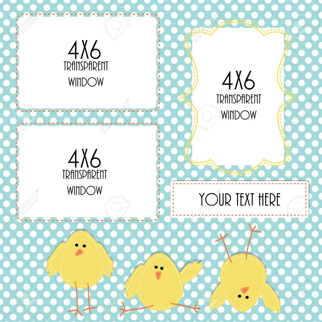 Easter Or Spring Design Template With Three 4x6 Transparent Frames with dimensions 1300 X 1300