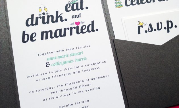 Eat Drink And Be Married Wedding Invitations Eat Drink And Be with sizing 1500 X 1125