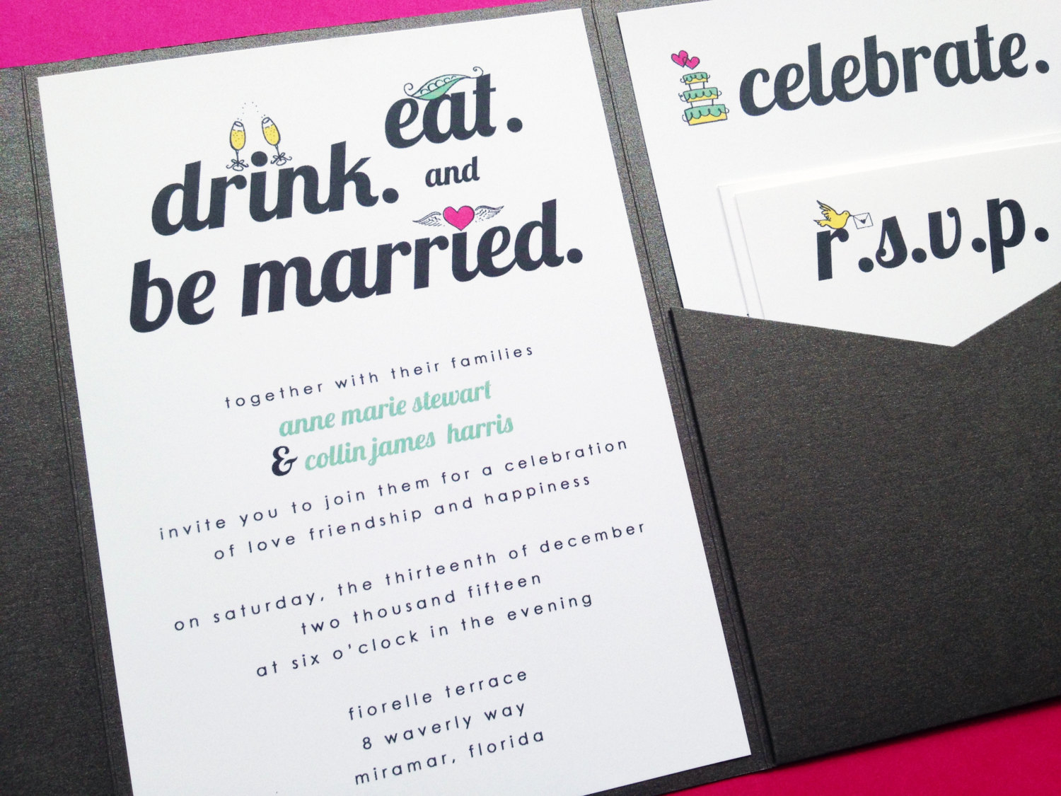 Eat Drink And Be Married Wedding Invitations Eat Drink And Be with sizing 1500 X 1125