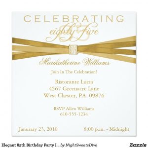 Elegant 85th Birthday Party Invitations In 2018 Party Ideas intended for dimensions 1104 X 1104