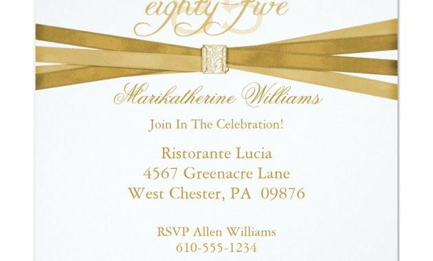 Elegant 85th Birthday Party Invitations In 2018 Party Ideas intended for dimensions 1104 X 1104