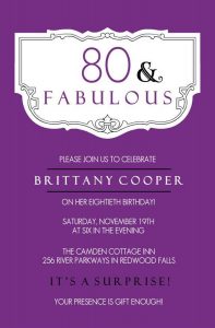 Elegant Purple 80th Birthday Party Invitations Templates Birthday intended for measurements 789 X 1200